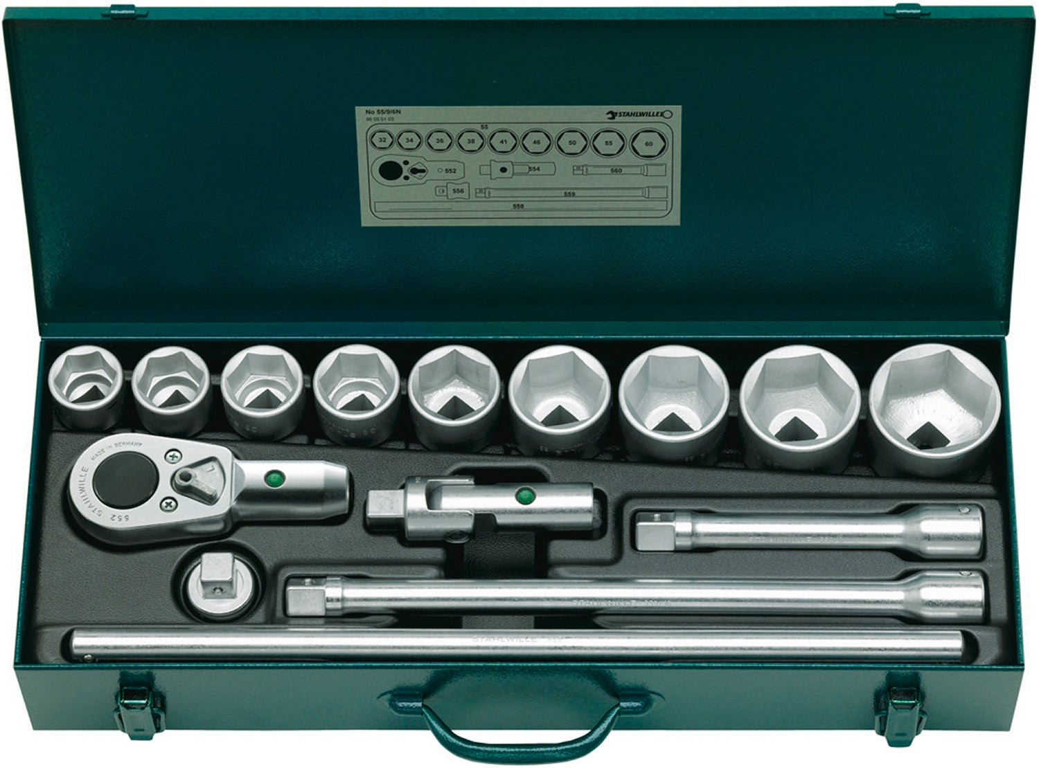 STAHLWILLE 55/9/6N Steckschlüssel Garnitur Antrieb 20mm (3/4") - 96050103