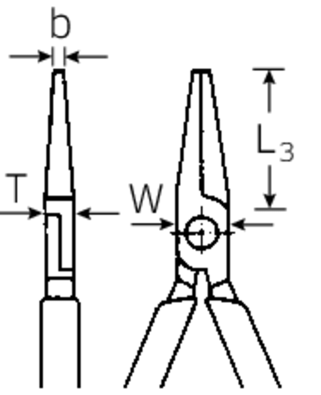 STAHLWILLE 6524 Rundzange Zange rund lang Länge 160mm - 65245160