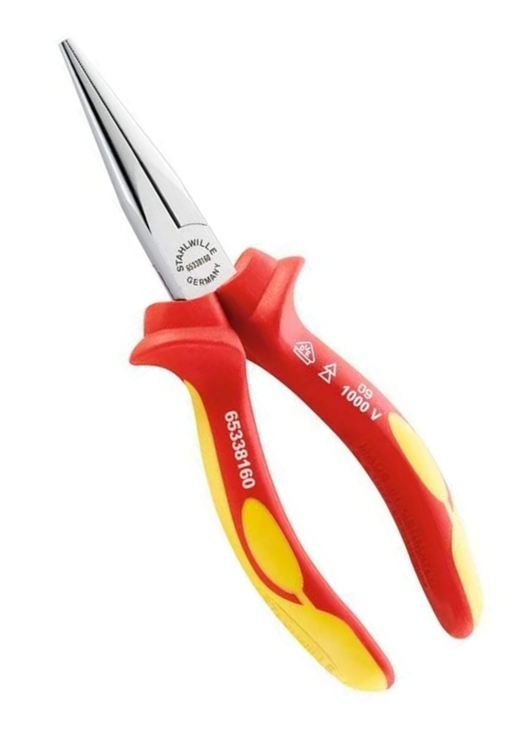 STAHLWILLE 6533 VDE Mechaniker Flachrundzange Langbeckzange Länge 160mm - 65338160