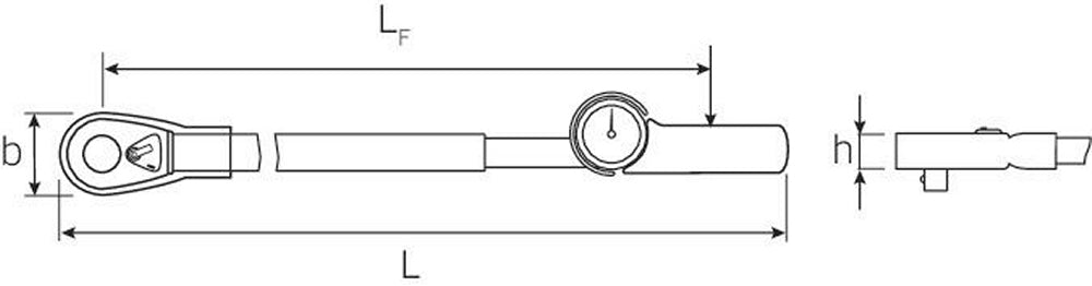 STAHLWILLE 71aR/80 Drehmomentschlüssel MANOSKOP® Messuhr fest eingebaute Knarre - 50450080