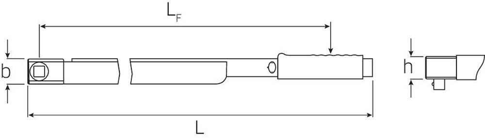 STAHLWILLE 720NF/80 Drehmomentschlüssel mit Vierkantkopf Manoskop 160-800 Nm - 50190081