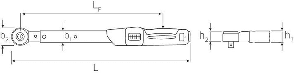 STAHLWILLE 730NR/40 FK Drehmomentschlüssel mit festeingebauter Knarre 80-400 Nm - Code 96502140