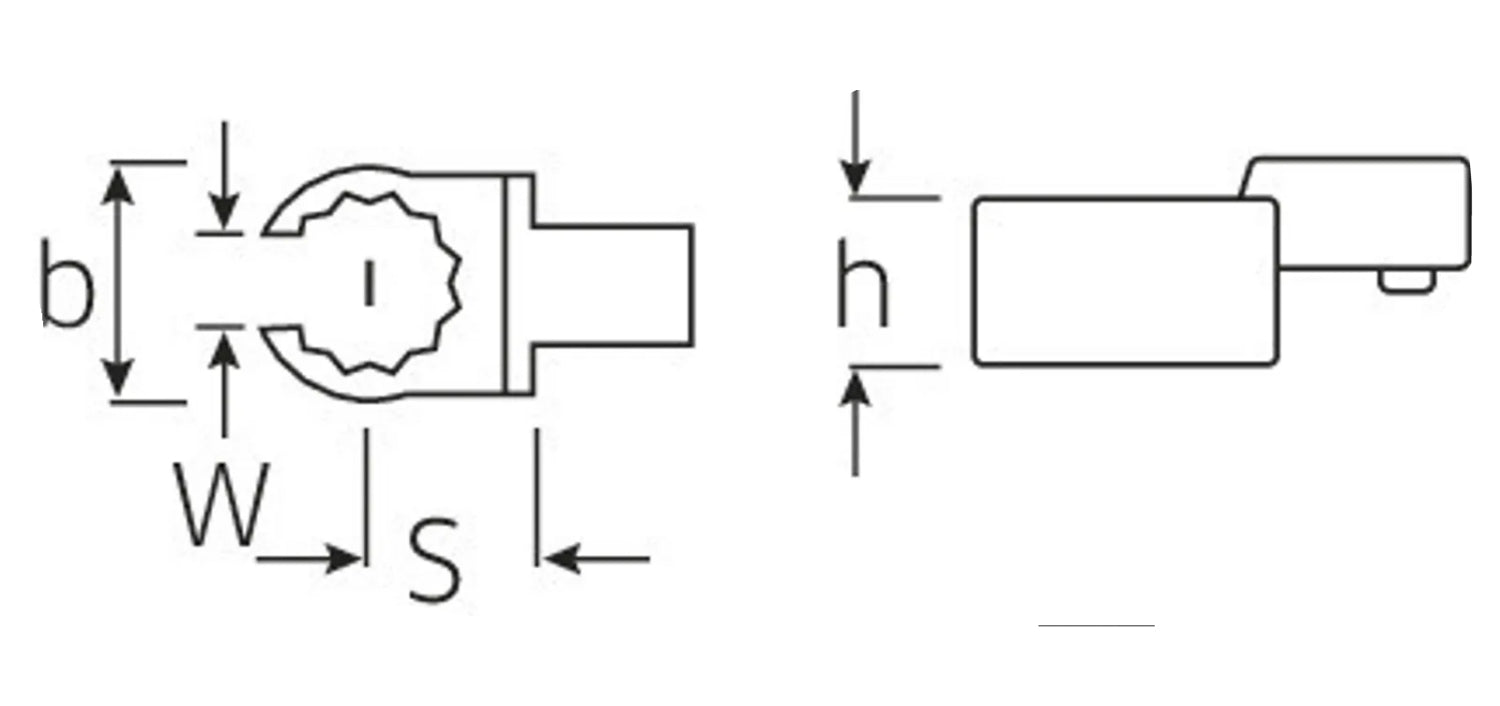 STAHLWILLE 733/10 Schlüsselweite 19mm Open Ring Einsteckwerkzeug 9x12mm - 58231019