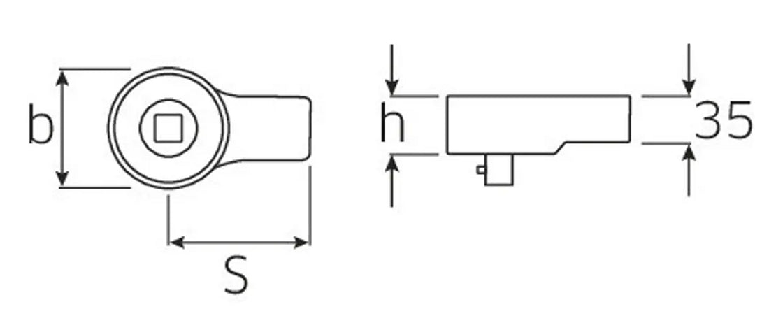 STAHLWILLE 735/80 Aufsteckwerkzeug mit Ratsche Antrieb 20mm (3/4") 24,5 x 28mm - 58240080