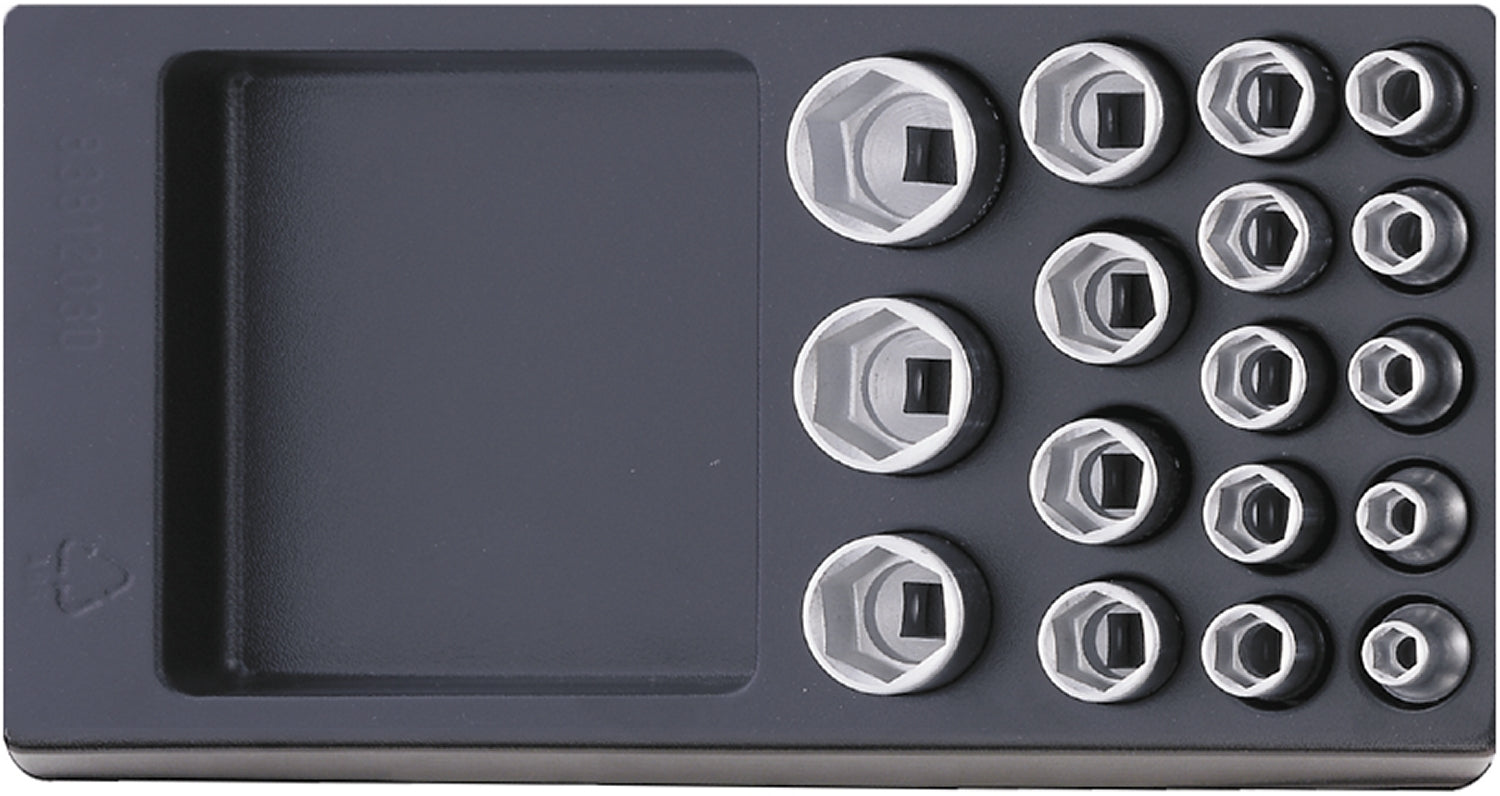 STAHLWILLE ES 52/17 Steckschlüsseleinsätze Einlage 17 teilig Antrieb 12,5mm (1/2") - 96838112