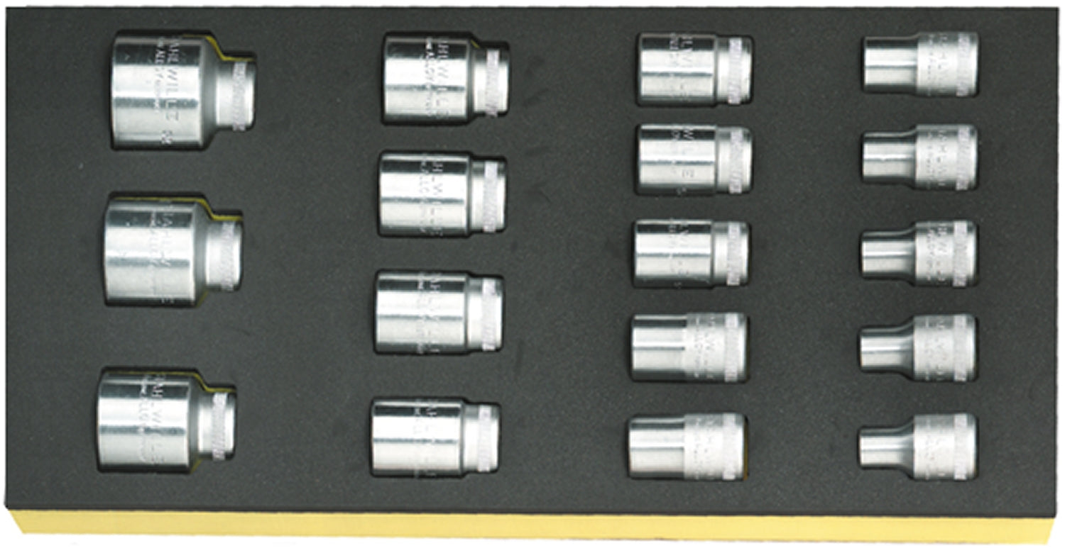 STAHLWILLE TCS 52/17 Steckschlüsseleinsätze Einlage 17 teilig Antrieb 12,5mm (1/2") - 96838177