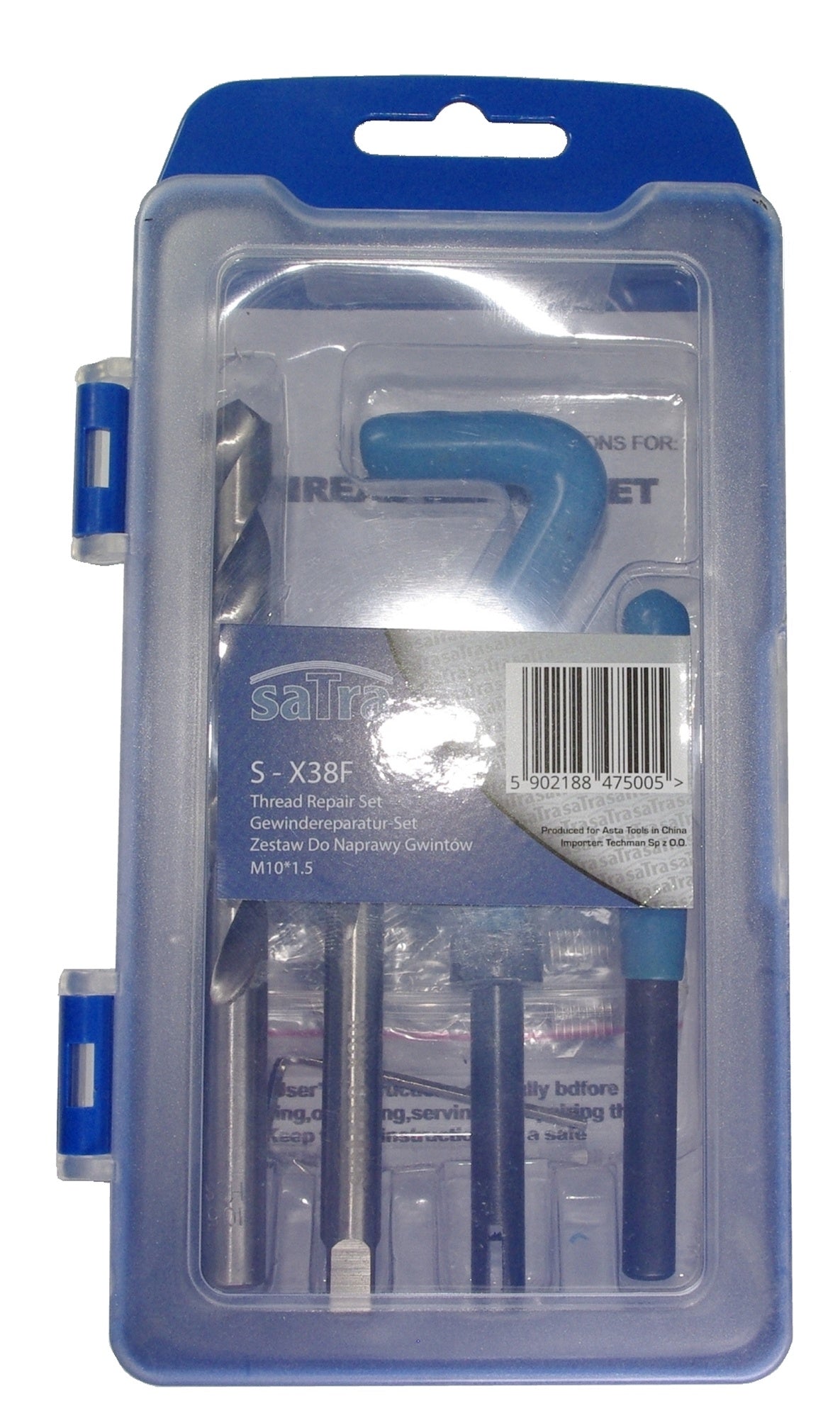 SATRA S-X38F Satz Gewindereparatur M10 x 1.5 Gewinde Set 15 tlg. inkl. Bohrer