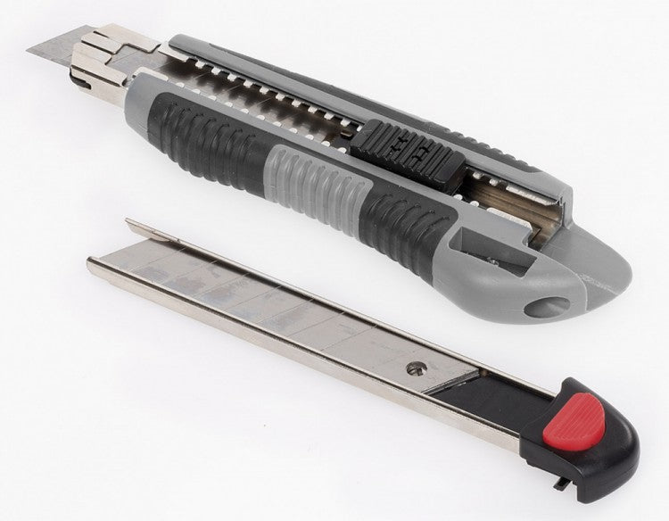 KREATOR KRT000304 Cuttermesser 18mm Klinge mit integriertem Anspitzer + Klingenspeicher