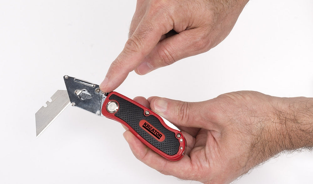 KREATOR KRT000300 Faltbares Klappmesser Cuttermesser inkl. 6 Klingen