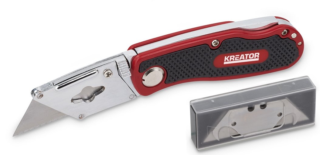 KREATOR KRT000300 Faltbares Klappmesser Cuttermesser inkl. 6 Klingen