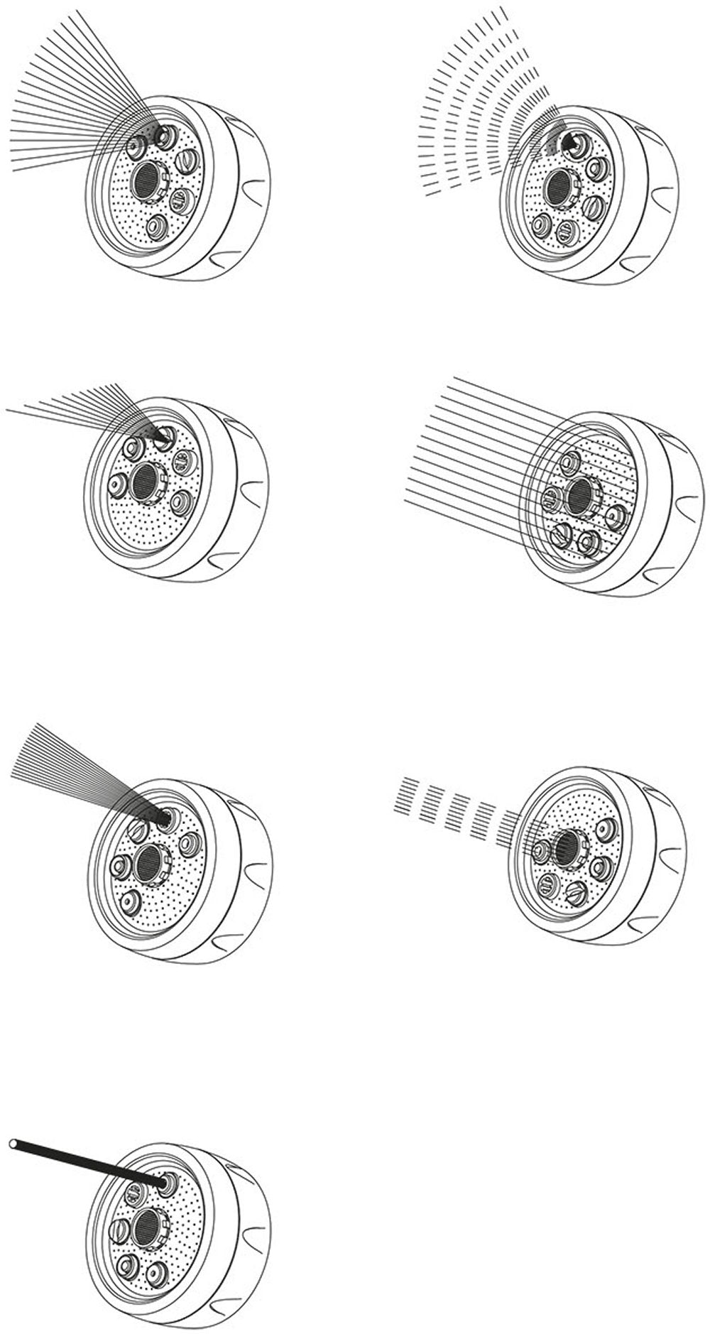 KRTGR6132 Multibrause Regulierspritze Spritzdüse mit 7 Funktionen