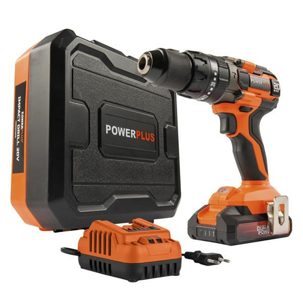 VARO POWDP15211 Set Powerplus Akku Schlagschrauber 20V mit Akku & Ladegerät Dualpower