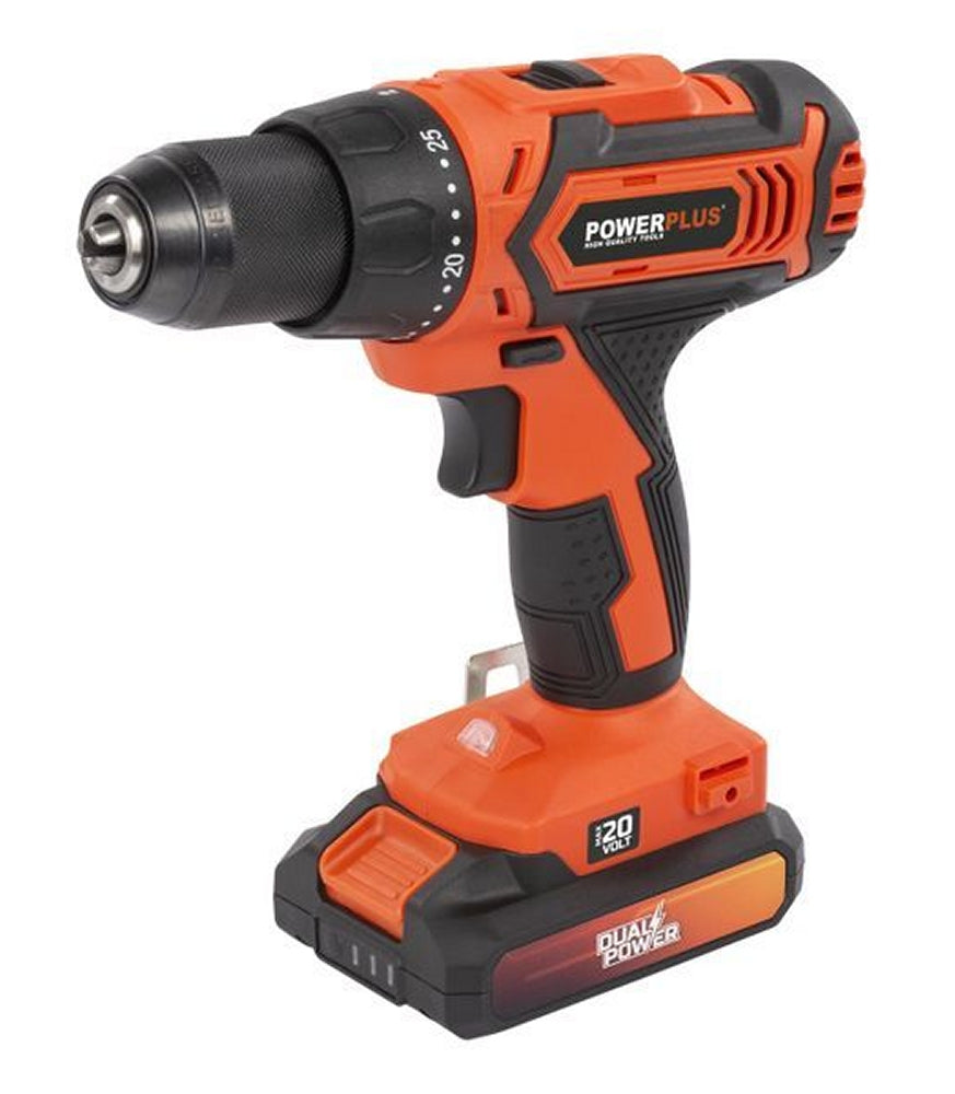 VARO POWDP15300 Powerplus Set Bohrschrauber 20V mit Akku 20V 2.0Ah und Ladegerät