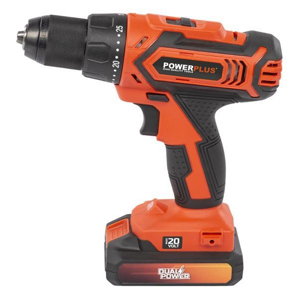 VARO POWDP15300 Powerplus Set Bohrschrauber 20V mit Akku 20V 2.0Ah und Ladegerät