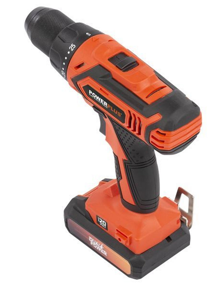 VARO POWDP15300 Powerplus Set Bohrschrauber 20V mit Akku 20V 2.0Ah und Ladegerät