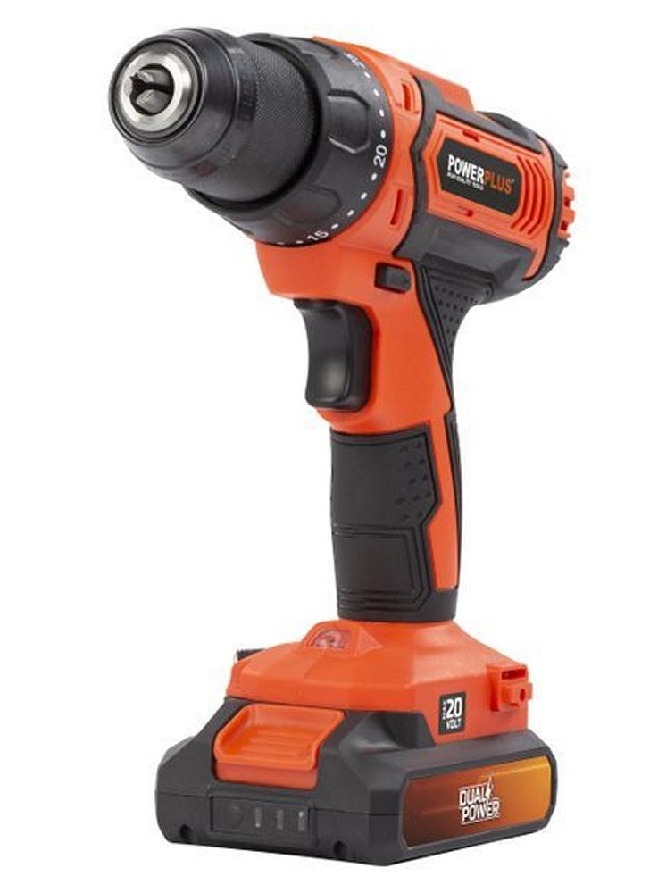 VARO POWDP15300 Powerplus Set Bohrschrauber 20V mit Akku 20V 2.0Ah und Ladegerät