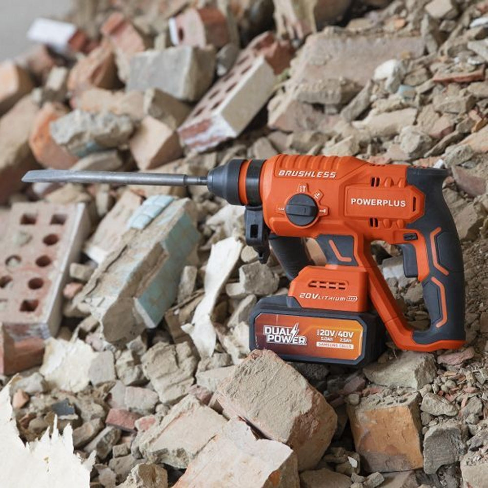 VARO POWDP15630 Set Bohrhammer bürstenlos 20V Meißel Bohrspitzen ohne Akku und Ladegerät