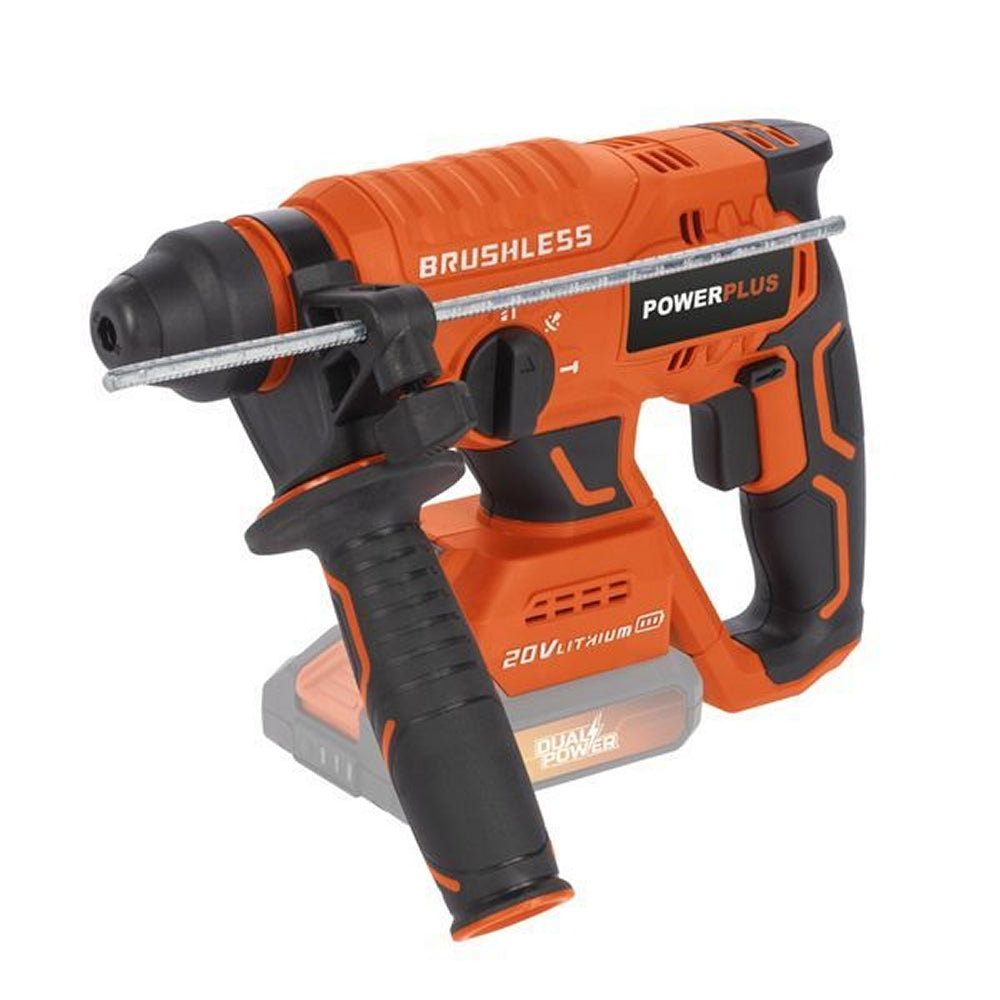 VARO POWDP15640 Powerplus Set Bohrhammer 20V mit Akku und Ladegerät Meißel Bohrspitzen