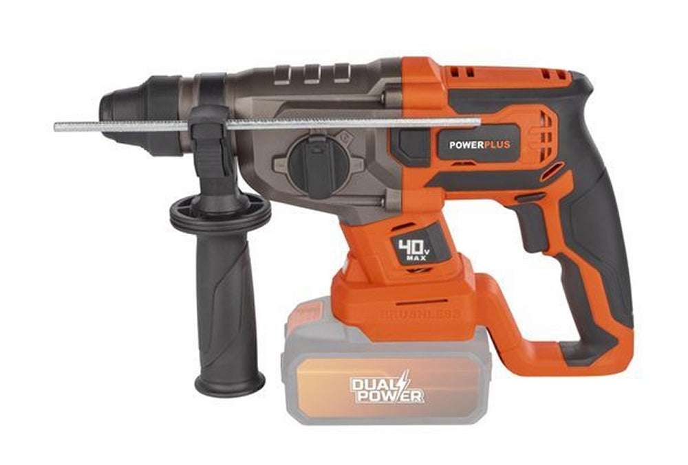 VARO POWDP15680 Powerplus Set Bohrhammer 40V bürstenlos Meißel Bohrspitzen ohne Akku und Ladegerät