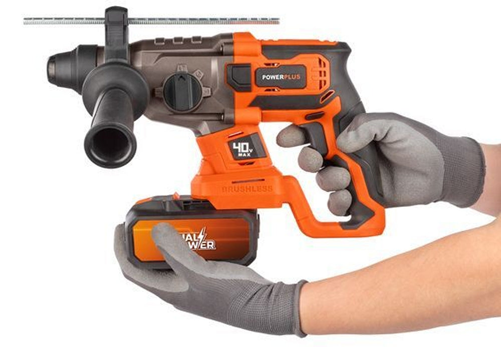 VARO POWDP15680 Powerplus Set Bohrhammer 40V bürstenlos Meißel Bohrspitzen ohne Akku und Ladegerät