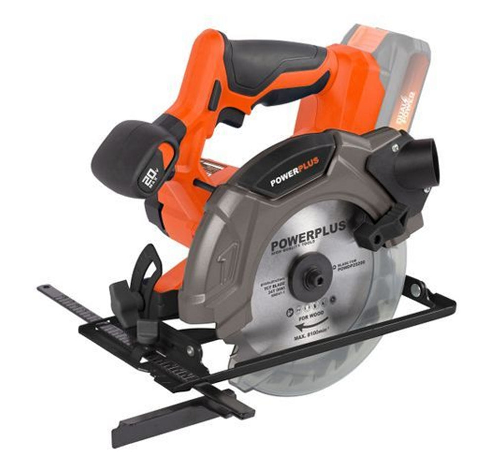 VARO POWDP25200 Powerplus Handkreissäge 20V Ø165mm mit Sägeblatt ohne Batterie und Ladegerät