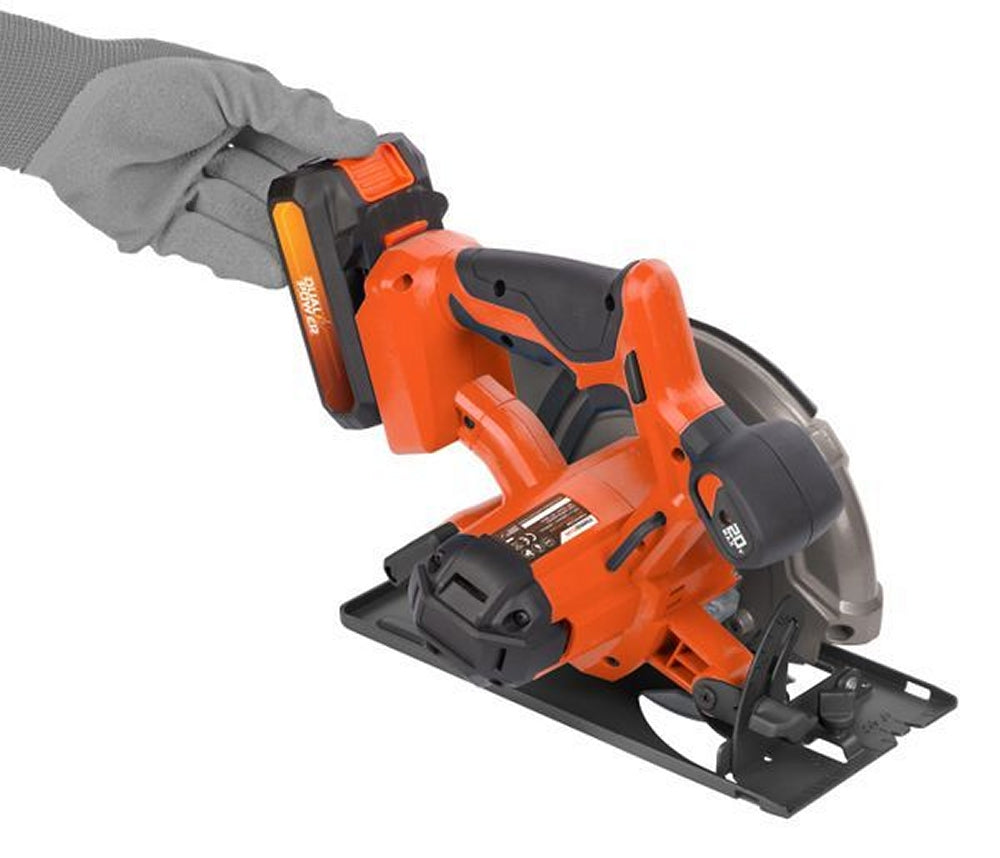 VARO POWDP25200 Powerplus Handkreissäge 20V Ø165mm mit Sägeblatt ohne Batterie und Ladegerät