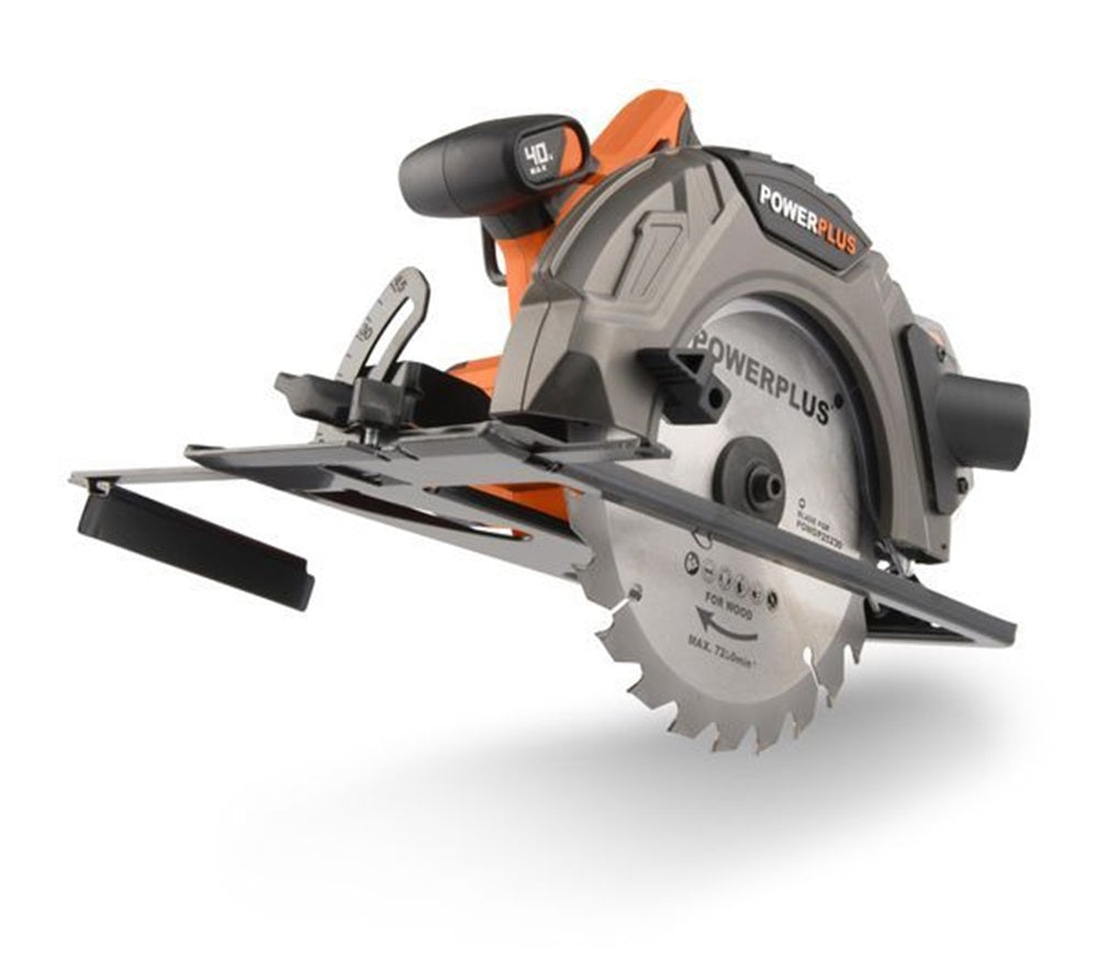 VARO POWDP25230 Powerplus Handkreissäge 40V Ø185mm mit Sägeblatt ohne Batterie und Ladegerät