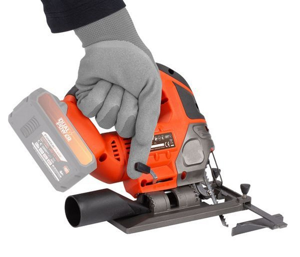 VARO POWDP25300 Powerplus Akku Stichsäge 20V mit Zubehör ohne Batterie und Ladegerät