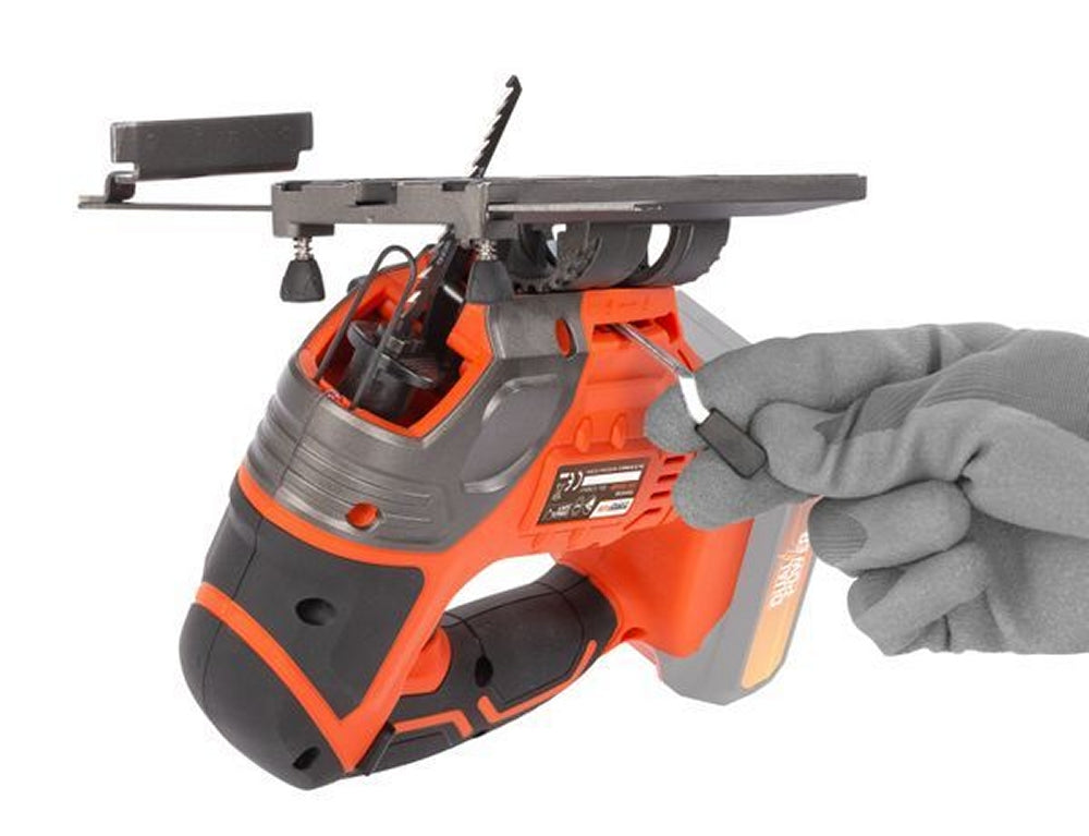 VARO POWDP25300 Powerplus Akku Stichsäge 20V mit Zubehör ohne Batterie und Ladegerät