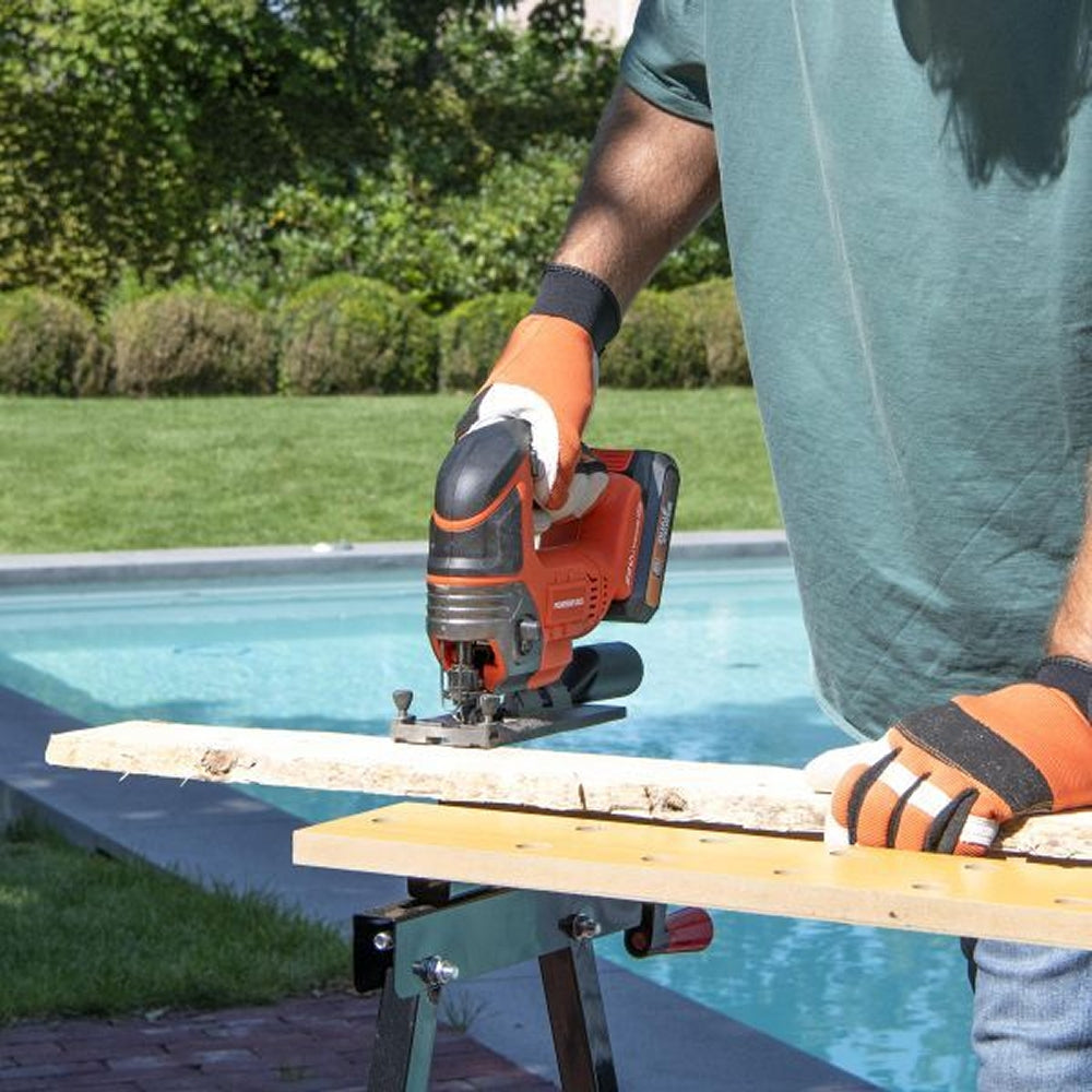 VARO POWDP25300 Powerplus Akku Stichsäge 20V mit Zubehör ohne Batterie und Ladegerät