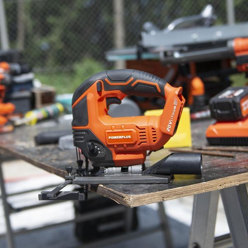 VARO POWDP25300 Powerplus Akku Stichsäge 20V mit Zubehör ohne Batterie und Ladegerät