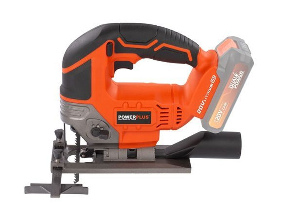 VARO POWDP25310 Set Powerplus Akku Stichsäge 20V mit Zubehör Batterie und Ladegerät