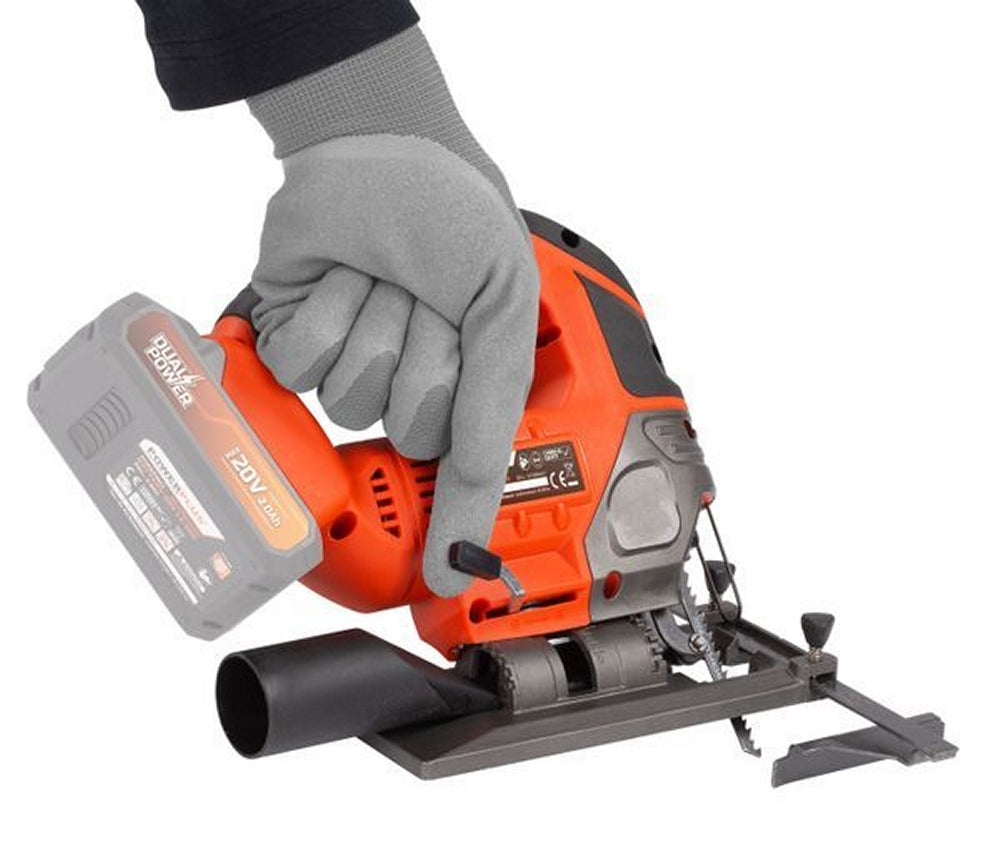 VARO POWDP25310 Set Powerplus Akku Stichsäge 20V mit Zubehör Batterie und Ladegerät