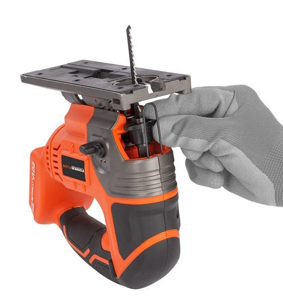 VARO POWDP25310 Set Powerplus Akku Stichsäge 20V mit Zubehör Batterie und Ladegerät