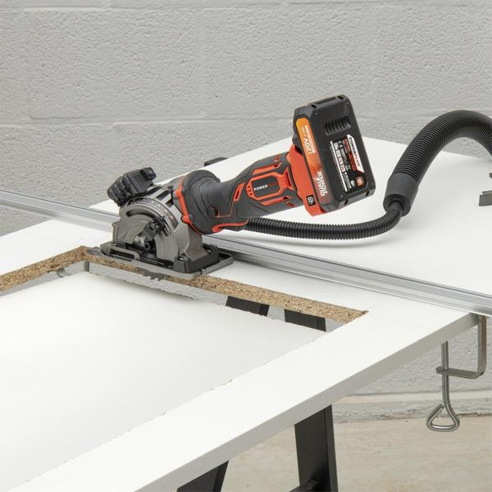 VARO POWDP25400 Powerplus Mini Tauchsäge 20V Ø89mm mit Zubehör ohne Batterie und Ladegerät