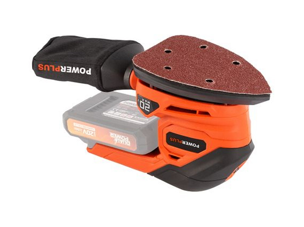 VARO POWDP50200 Powerplus Akku Multischleifer 20V mit Zubehör ohne Batterie und Ladegerät