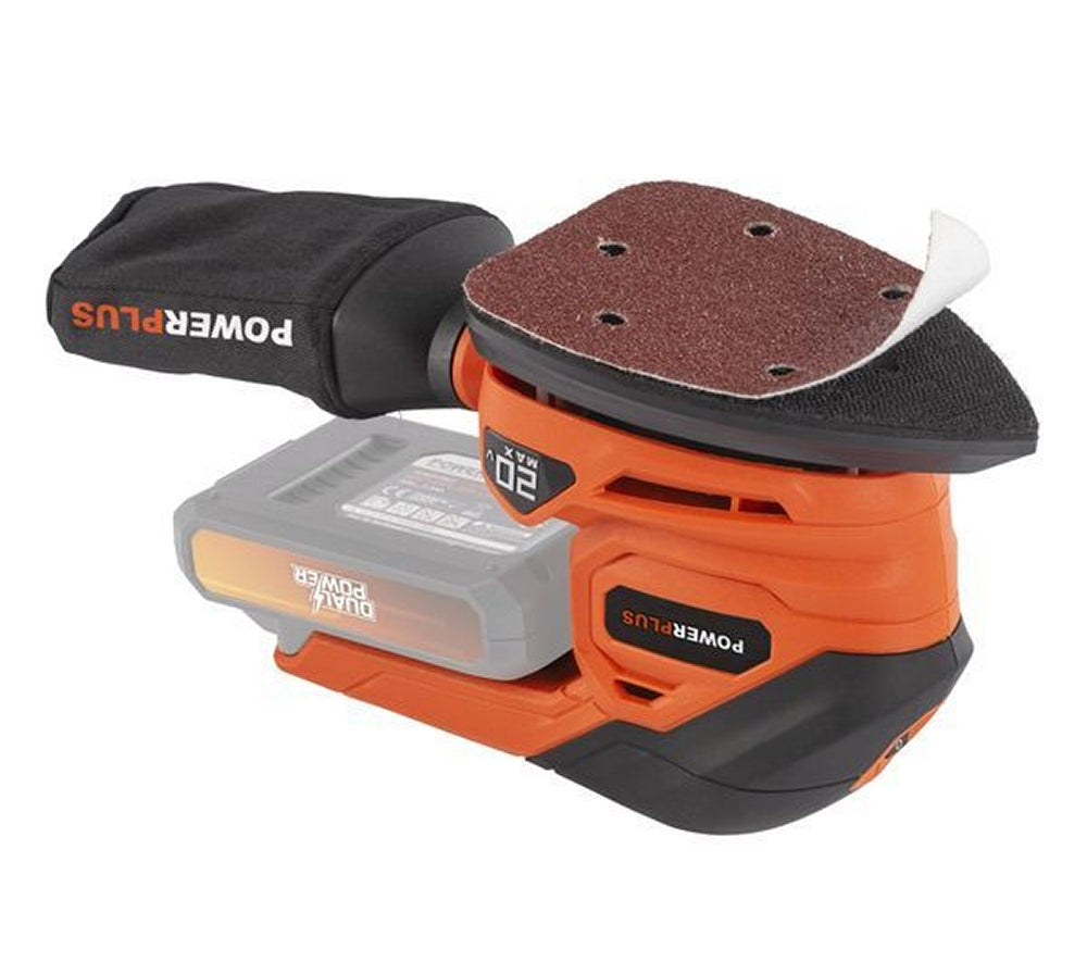 VARO POWDP50200 Powerplus Akku Multischleifer 20V mit Zubehör ohne Batterie und Ladegerät