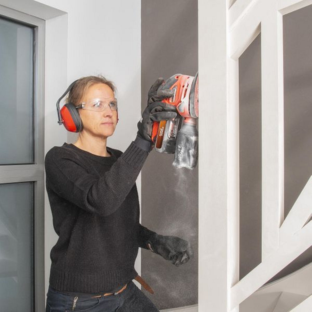 VARO POWDP50200 Powerplus Akku Multischleifer 20V mit Zubehör ohne Batterie und Ladegerät