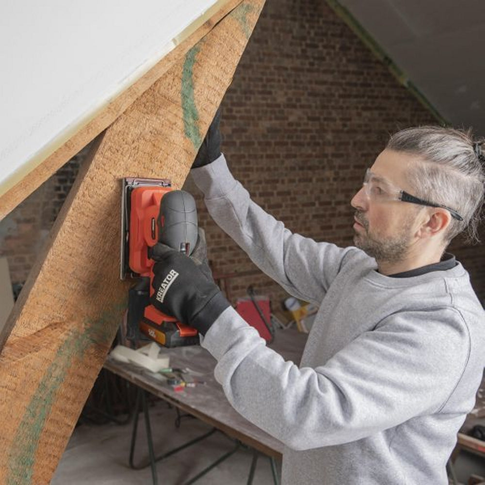 VARO POWDP50300 Powerplus Akku Schwingschleifer 20V mit Zubehör ohne Batterie und Ladegerät