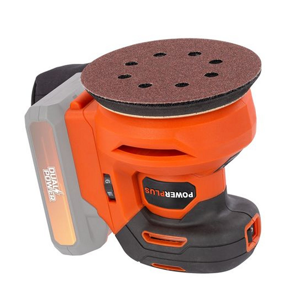 VARO POWDP50400 Powerplus Akku Exzenterschleifer 20V Ø125mm mit Zubehör ohne Batterie und Ladegerät