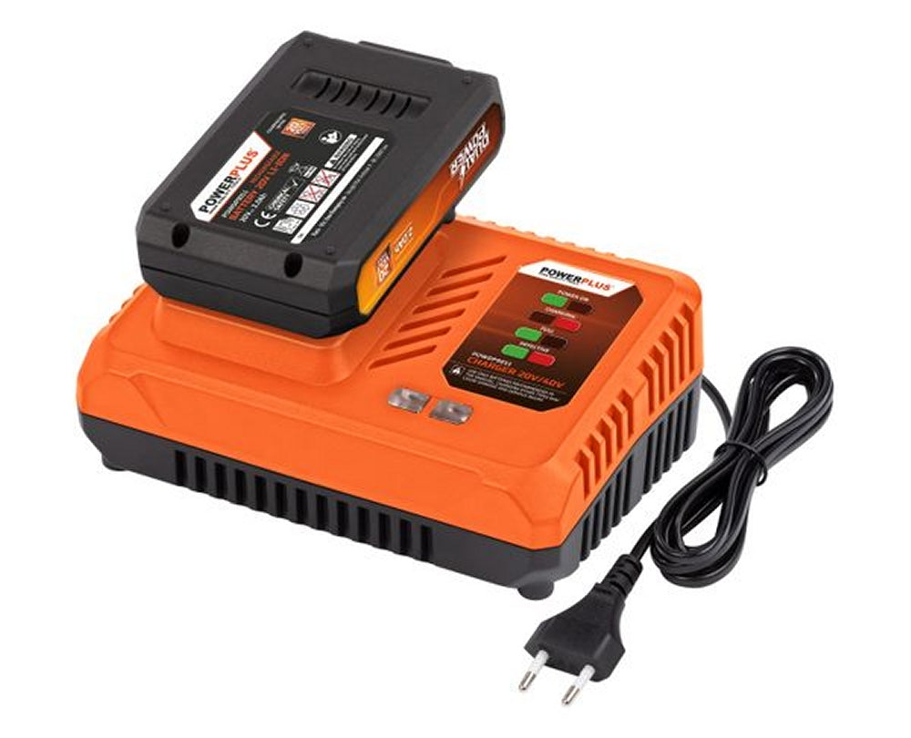 VARO POWDP9051 Powerplus Ladegerät 4.0A für 20V / 2 x 20V Akkus Dualpower