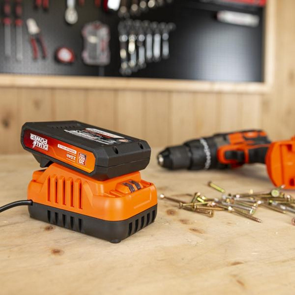 VARO POWDP90620 Set Powerplus Ladegerät 4.0A für 20V / 2 x 20V Akkus & Akku 20V 2.0Ah