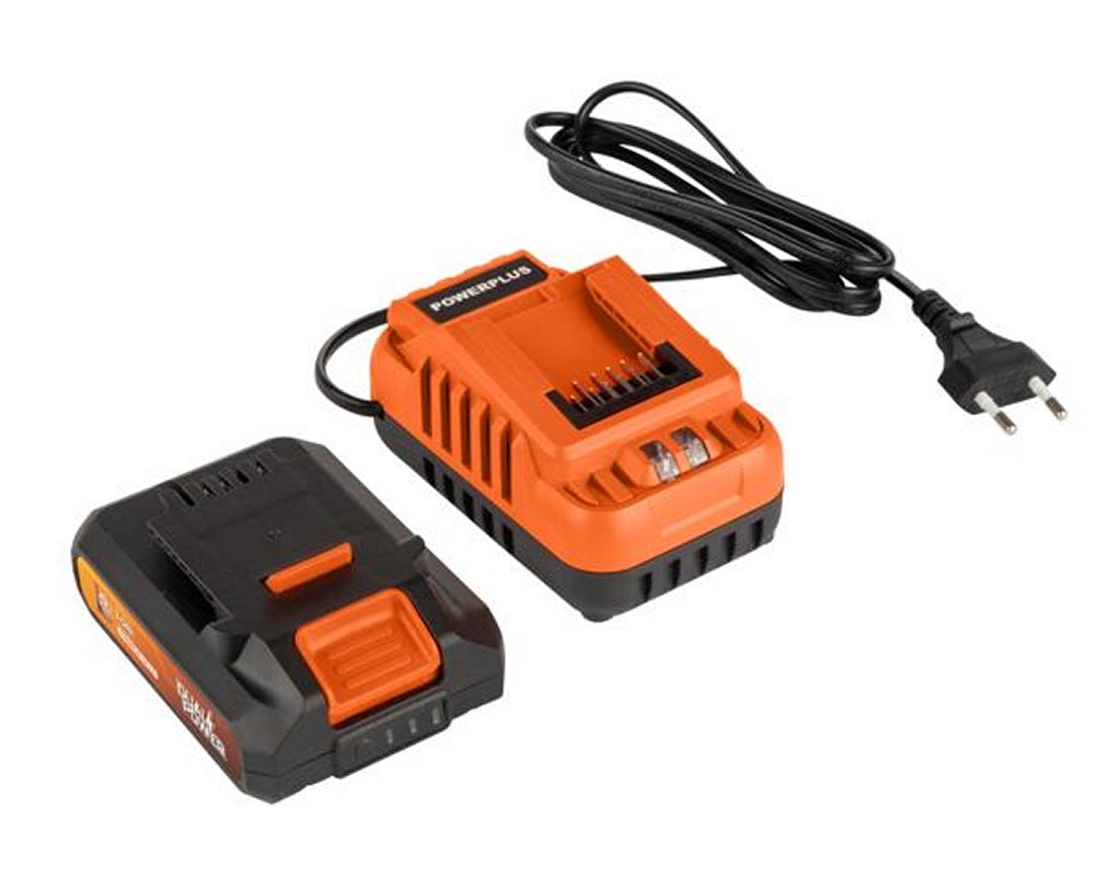 VARO POWDP90630 Set Powerplus Ladegerät 4.0A für 20V / 2 x 20V Akkus & Akku 20V 3.0Ah