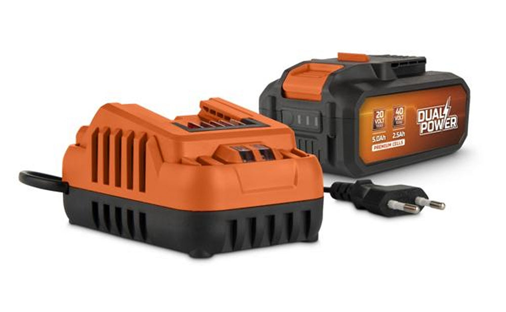 VARO POWDP90640 Set Powerplus Ladegerät 4.0A für 20V / 2 x 20V Akkus & Akku 40V / 2 x 20V 5.0Ah 2.5Ah