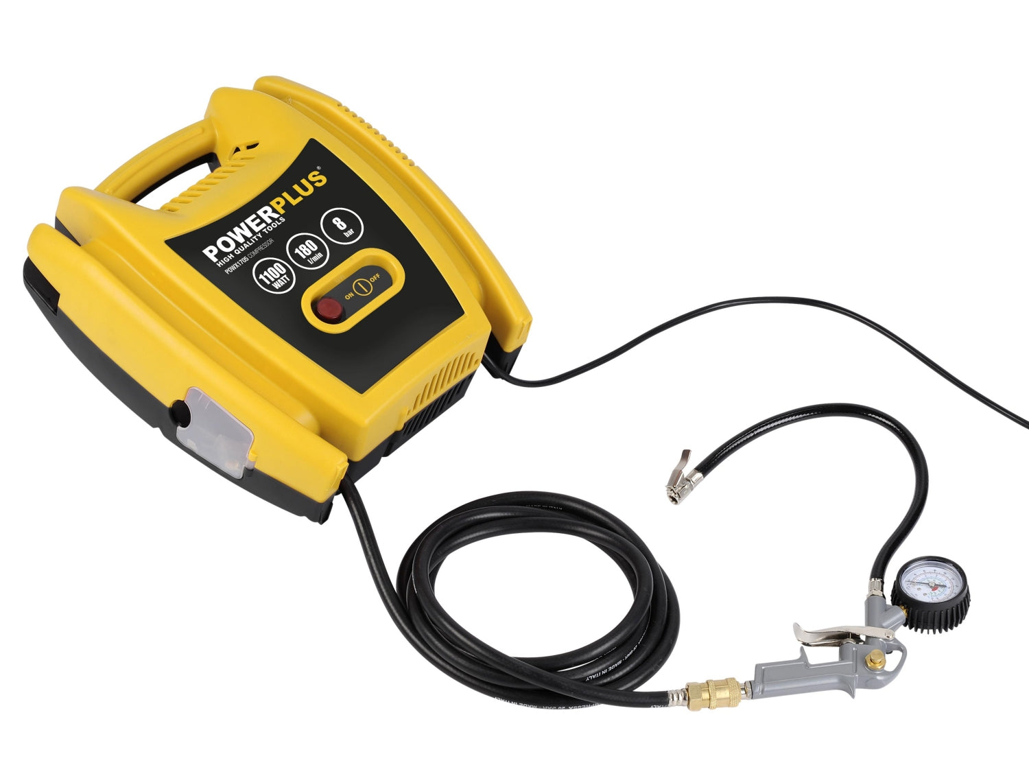 PowerPlus POWX1705 Druckluft Kompressor ölfrei tragbar 1100W max. 8 bar