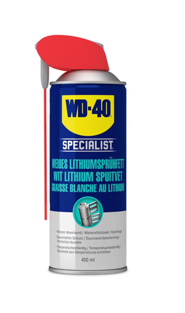 WD-40 SPECIALIST Weißes Lithiumsprühfett 400ml Dose mit Sprührohr - WD40 49390