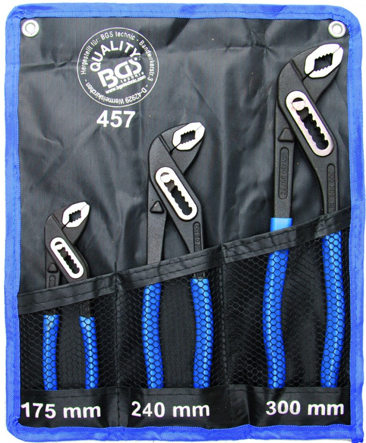 BGS 457 Satz Wasserpumpenzangen Rohrzangen 3 verschiedene Größen mit Tasche