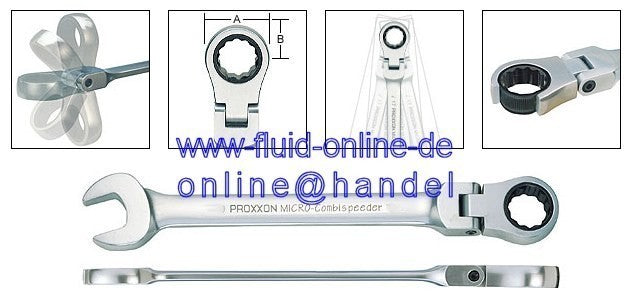 PROXXON 23048 MICROSpeeder Ringmaul Ratschenschlüssel mit Gelenk 11mm