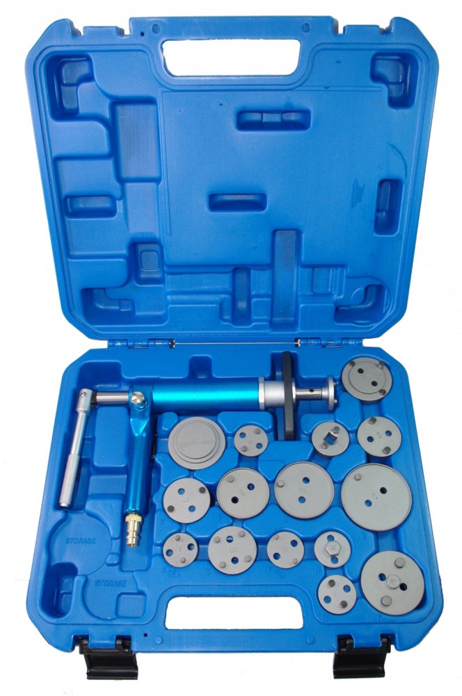 BGS 1117 Druckluft Rückstellwerkzeug für Bremskolben 16teiliger Satz mit Druckluftspindel