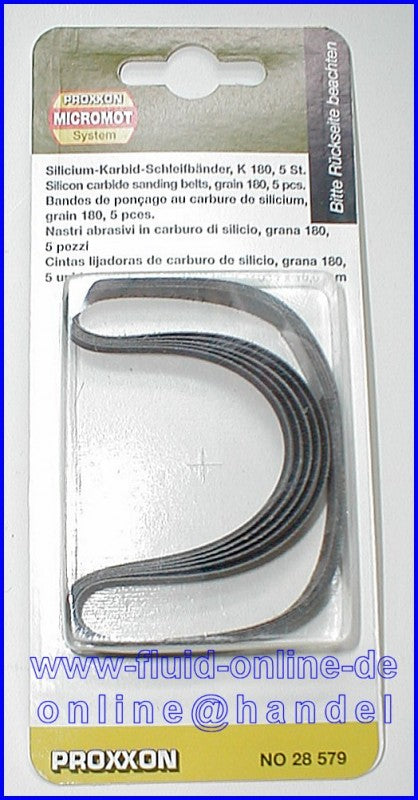 PROXXON 28579 Silicium-Karbid Schleifband Korn 180 f. Bandschleifer BS/E BSL 220 / E RBS/A